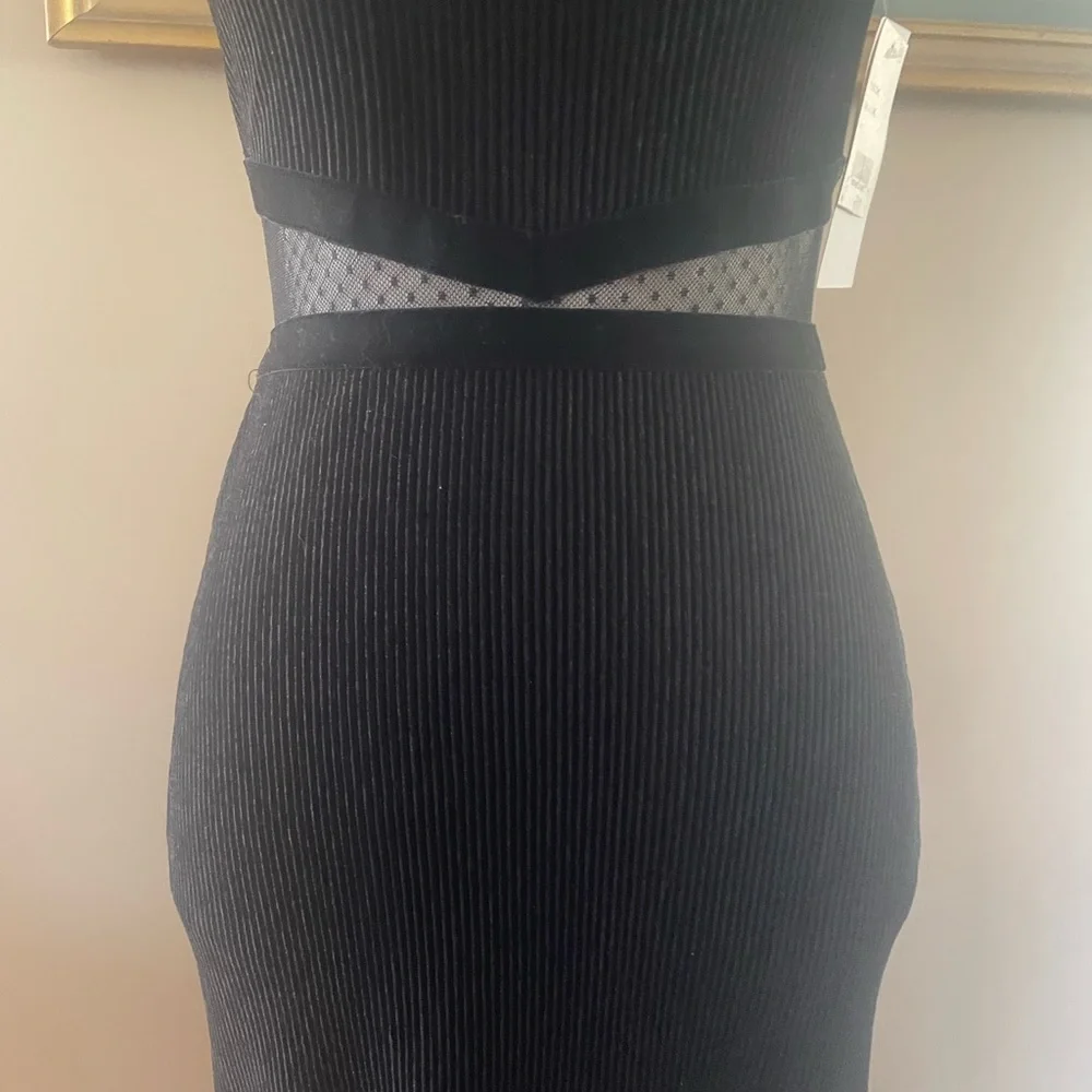 $148 French Connection Women's Black Sarelle Ottoman Lace Cocktail Dress Size 4 - Picture 5 of 15